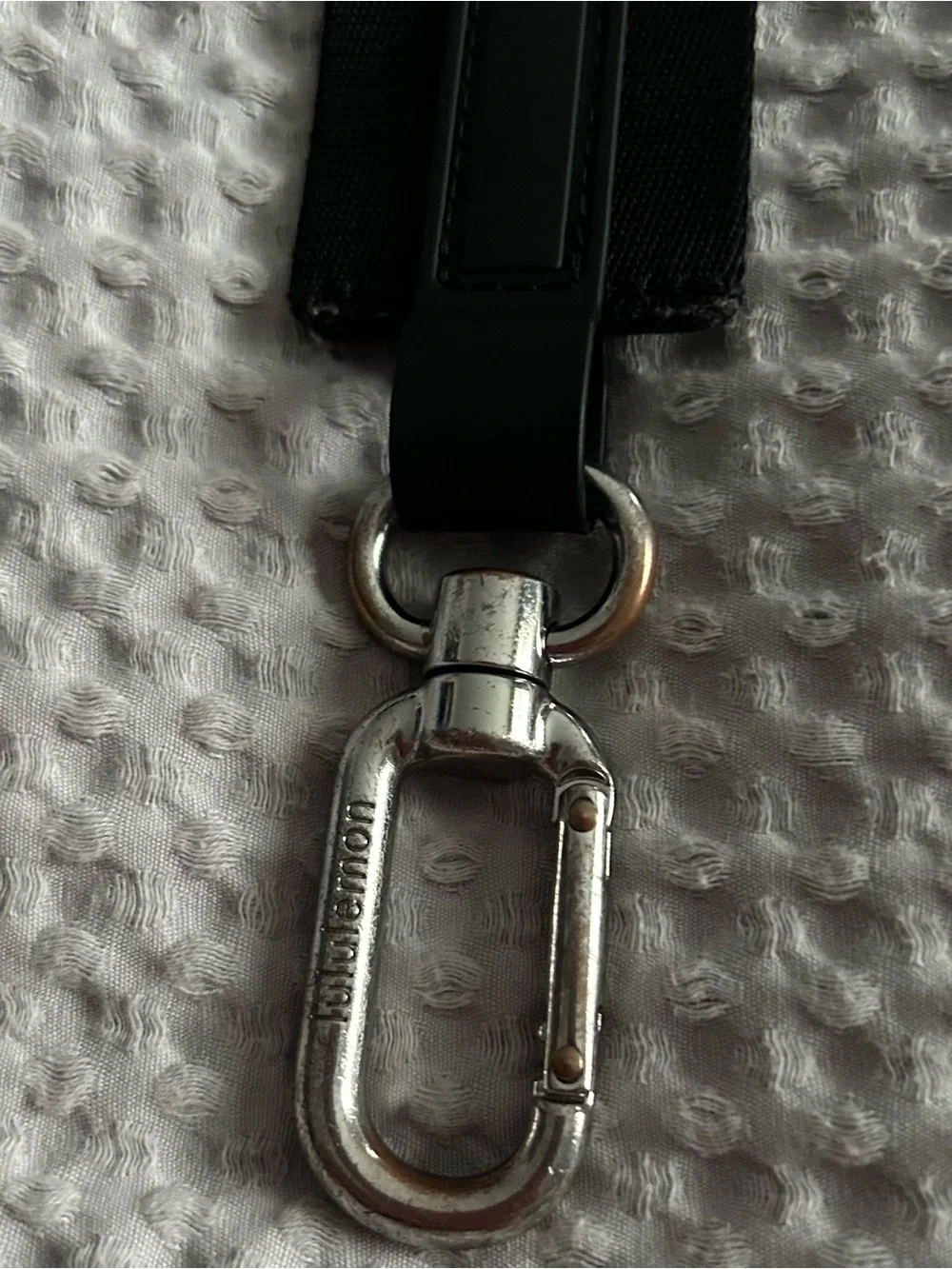 lululemon athletica Black Logo Key Fob Wristlet